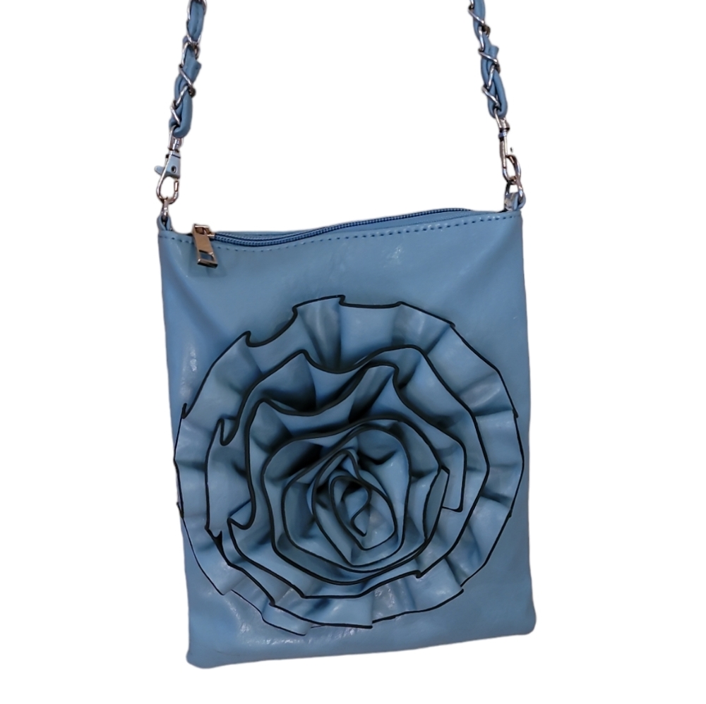 Periwinkle Blue Floral Crossbody - Picture 1 of 10